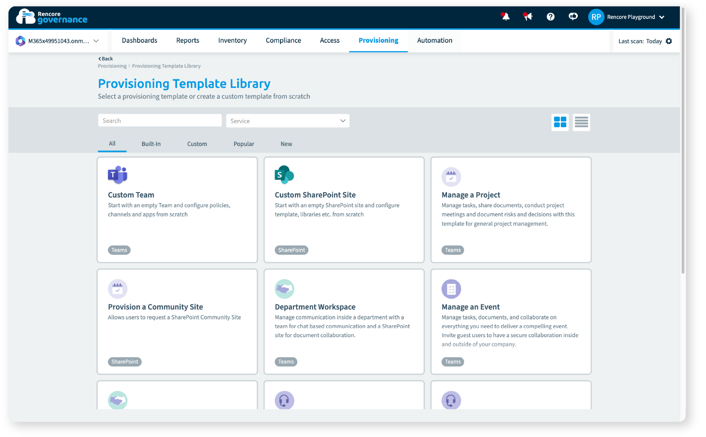 screenshot of Rencore Governance